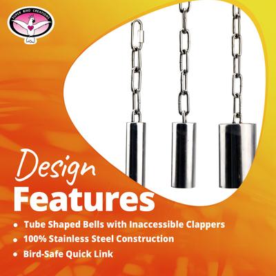 Show full view: Super Bird Creations SS Tube Bell Exercise Bird Toy, Medium slide 3 of 8