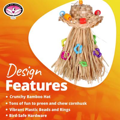 Show full view: Super Bird Creations Straw Hat Preener Bird Toy slide 3 of 8