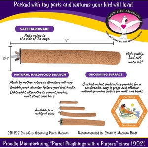 Super Bird Creations Sure-Grip Grooming Perch, Medium