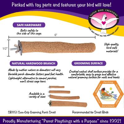 Show full view: Super Bird Creations Sure-Grip Grooming Perch, Small slide 4 of 5