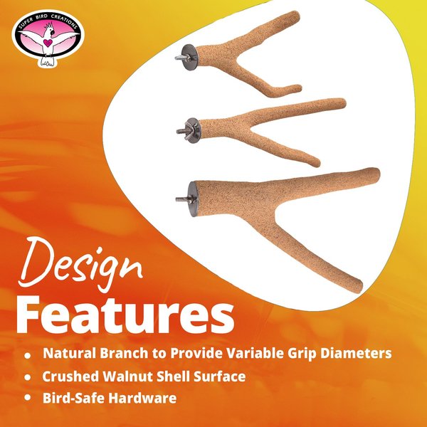 Show full view: Super Bird Creations Sure-Grip Grooming Y Bird Perch, Large slide 7 of 8