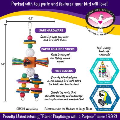 Show full view: Super Bird Creations Willy Nilly Bird Toy, Medium slide 3 of 10