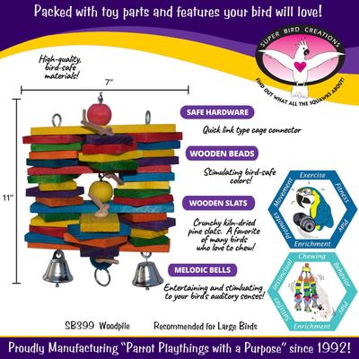 Show full view: Super Bird Creations Woodpile Bird Toy, Medium slide 3 of 10