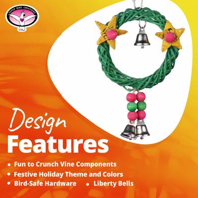 Show full view: Super Bird Creations Xmas Wreath Vine Swing Bird Toy slide 8 of 9