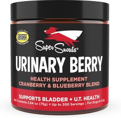 Super Snouts Berry Cranberry & Wild Blueberry Urinary Tract Dog Supplement, 2.64-oz jar