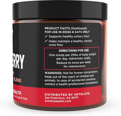 Show full view: Super Snouts Berry Cranberry & Wild Blueberry Urinary Tract Dog Supplement, 2.64-oz jar slide 3 of 12