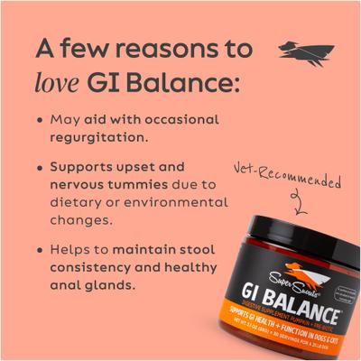 Show full view: Super Snouts G.I. Balance Digestive Support Dog & Cat Supplement, 3.1-oz jar slide 5 of 12