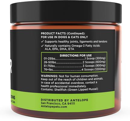 Show full view: Super Snouts Joint Power Powder Joint Supplement for Dogs & Cats, 5.29-oz jar slide 3 of 12