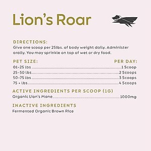 Super Snouts Lion's Roar Powder Brain & Nervous System Supplement for Dogs & Cats, 2.64-oz jar