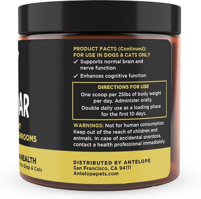 Show full view: Super Snouts Lion's Roar Powder Brain & Nervous System Supplement for Dogs & Cats, 2.64-oz jar slide 3 of 13