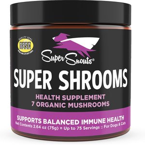 Super Snouts Super Shrooms Organic Super 7 Medicinal Mushroom Blend Dog Immunity Supplement, 2.64-oz jar