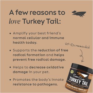 Super Snouts Turkey Tail Powder Immune Supplement for Dogs & Cats, 2.64-oz jar