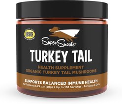 Super Snouts Turkey Tail Powder Immune Supplement for Dogs & Cats, 5.29-oz jar