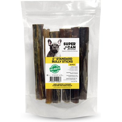 SuperCan Bully Sticks SuperCan Bully Sticks 6-in Standard Bully Sticks Dog Treats, 25 count