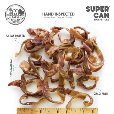 Show full view: SuperCan Bully Sticks Pig Ear Sliver Dog Treats, 1-lb bag slide 5 of 6