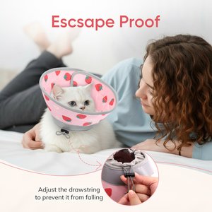 Supet Adjustable Cat Recovery Cone, Strawberry, Small: 5 to 9-in neck