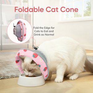 Supet Adjustable Cat Recovery Cone, Strawberry, Small: 5 to 9-in neck