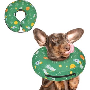 Supet Inflatable Dog Recovery Cone Collar, Green, Medium