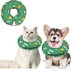 Supet Inflatable Dog Recovery Cone Collar, Green, X-Small
