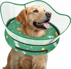 Supet Raised Inflatable Dog Recovery Cone Collar, Green, X-Large: 14 to 18-in neck