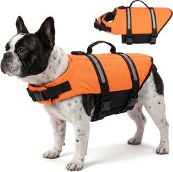 Supet Ripstop Dog Life Jacket, Orange, Medium