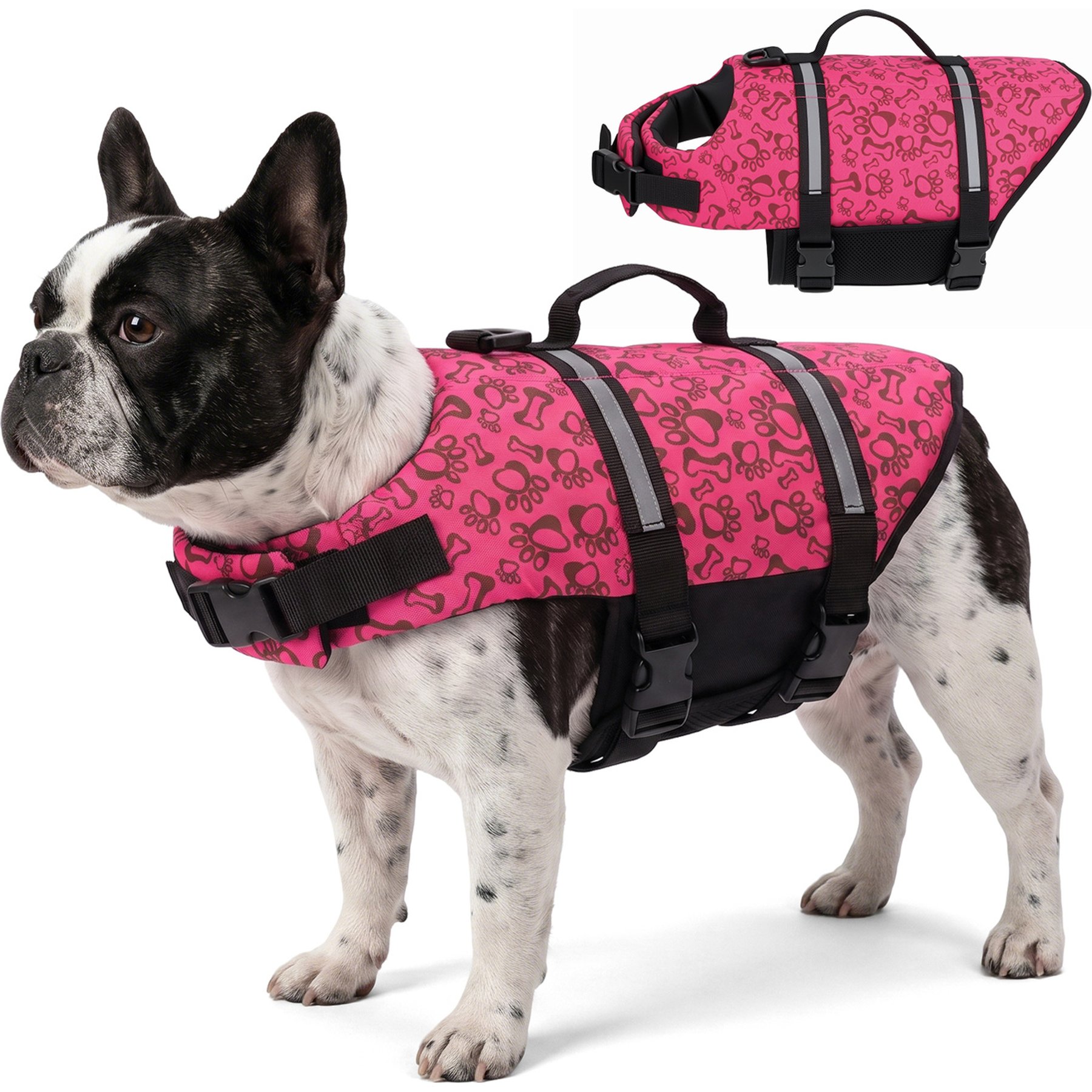 Supet Ripstop Dog Life Jacket, Pink, Large