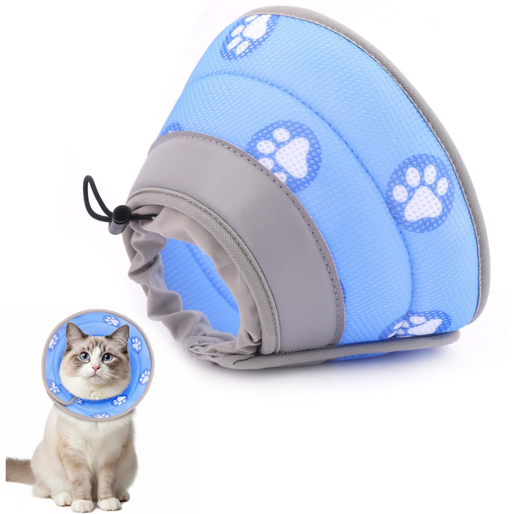 Supet Soft Air Mesh Cat Recovery Cone, Blue, Large: 9 to 12-in neck