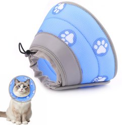 Supet Soft Air Mesh Cat Recovery Cone, Blue, Small: 5 to 9-in neck