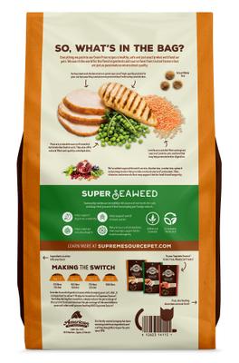 Show full view: Supreme Source Chicken Meal & Turkey Meal Grain-Free Dry Cat Food, 3-lb bag slide 3 of 12
