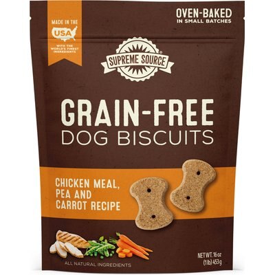 Supreme Source Supreme Source Grain-Free Chicken Meal, Pea & Carrot Biscuits Dog Treats, 16-oz bag