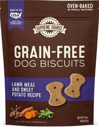 Supreme Source Grain-Free Lamb Meal & Sweet Potato Biscuits Dog Treats, 16-oz bag