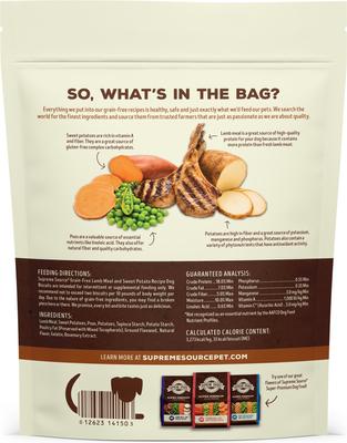 Show full view: Supreme Source Grain-Free Lamb Meal & Sweet Potato Biscuits Dog Treats, 16-oz bag slide 3 of 8