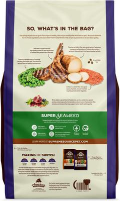 Show full view: Supreme Source Grain-Free Lamb & Potato Recipe Dry Dog Food, 22-lb bag slide 3 of 13