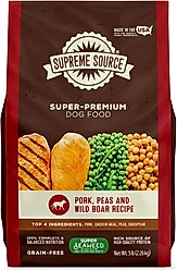 Supreme Source Grain-Free Pork, Peas & Wild Boar Recipe Dry Dog Food, 5-lb bag