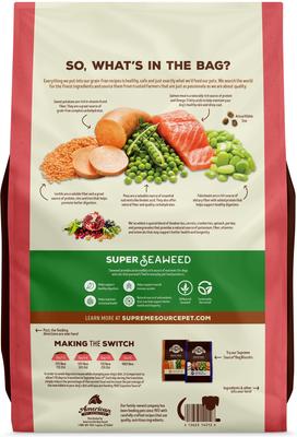 Show full view: Supreme Source Grain-Free Salmon Meal & Sweet Potato Recipe Dry Dog Food, 11-lb bag slide 3 of 13