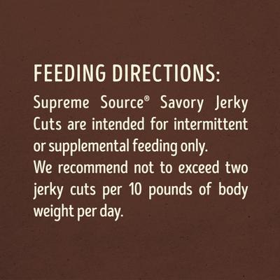 Show full view: Supreme Source Savory Jerky Cuts Beef & Bacon Recipe Jerky Dog Treats, 10-oz bag slide 6 of 8