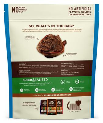 Show full view: Supreme Source Savory Jerky Cuts Beef & Bacon Recipe Jerky Dog Treats, 10-oz bag slide 3 of 8