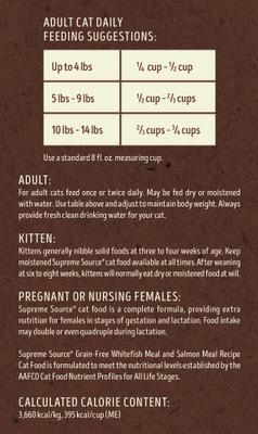 Show full view: Supreme Source Whitefish Meal & Salmon Meal Grain-Free Dry Cat Food, 11-lb bag slide 7 of 12