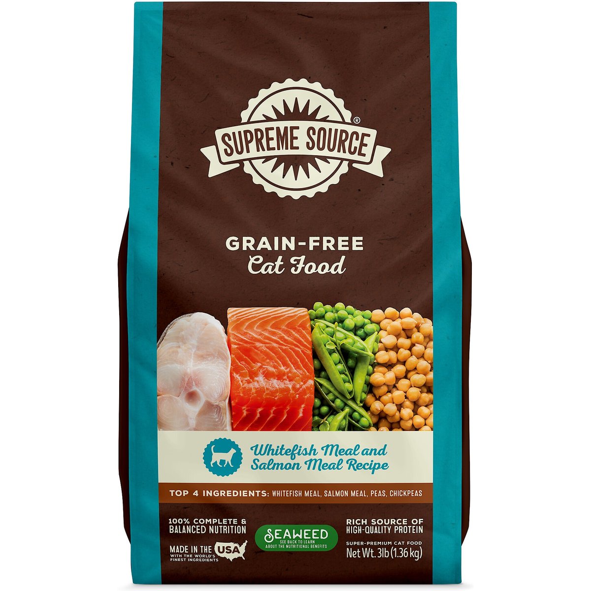 Supreme Source Whitefish Meal & Salmon Meal Grain-Free Dry Cat Food, 3-lb bag