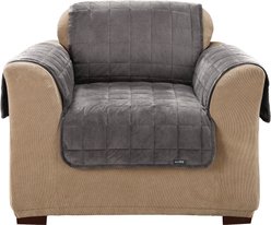 Sure Fit Deluxe Chair Cover, Gray slide 1 of 4