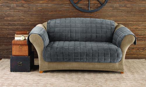 Show full view: Sure Fit Deluxe Loveseat Cover, Gray slide 3 of 6