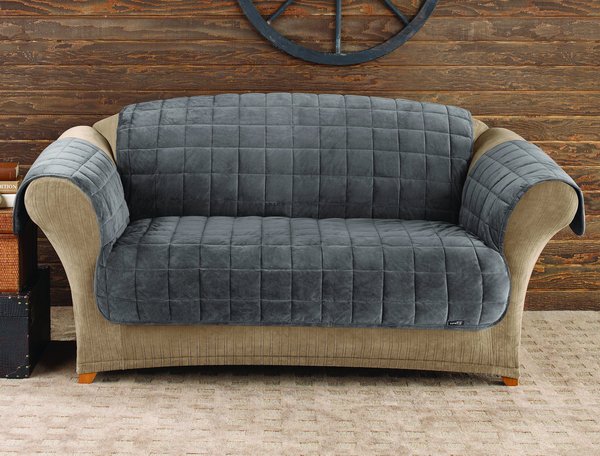 Show full view: Sure Fit Deluxe Loveseat Cover, Gray slide 3 of 5