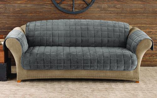 Show full view: Sure Fit Deluxe Sofa Cover, Gray slide 3 of 6