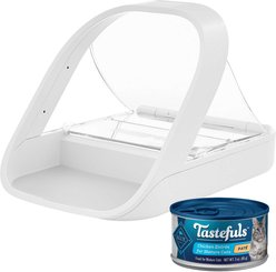 SureFeed Microchip Small Feeder + Blue Buffalo Tastefuls Chicken Entree Mature Cats Pate Wet Cat Food