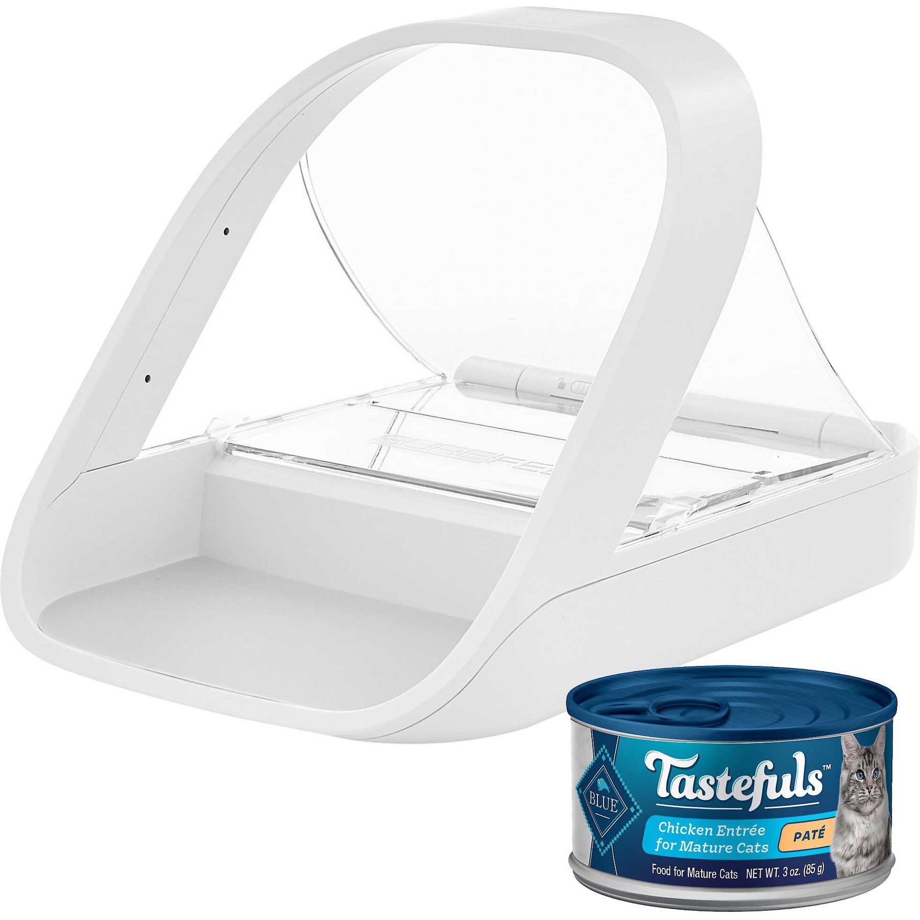 SureFeed Microchip Small Feeder + Blue Buffalo Tastefuls Chicken Entree Mature Cats Pate Wet Cat Food