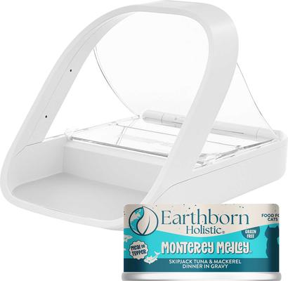 Show full view: SureFeed Microchip Small Feeder + Earthborn Holistic Monterey Medley Grain-Free Natural Canned Cat & Kitten Food slide 1 of 9