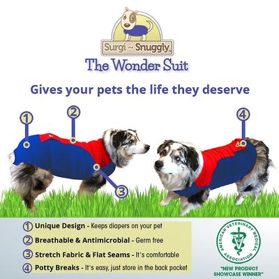 Show full view: Surgi Snuggly Wonder Suit Post Surgical Healing Dog Suit, Large Long slide 3 of 7