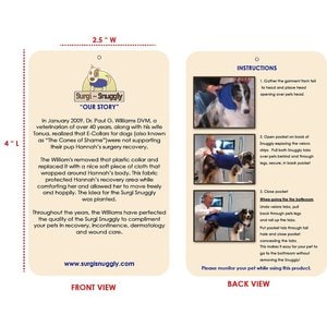 Surgi Snuggly Wonder Suit Post Surgical Healing Dog Suit, Small
