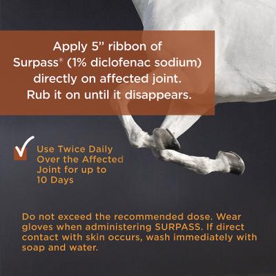 Show full view: Surpass (1% Diclofenac Sodium) Topical Cream for Horses, 124 g, 1 Tube slide 7 of 9
