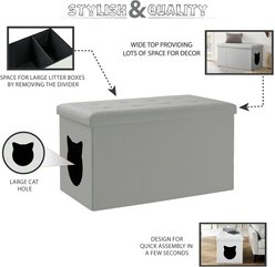 Sweet Barks Designer Enclosure Hidden Washroom Bench Ottoman Cat Litter Box slide 2 of 5